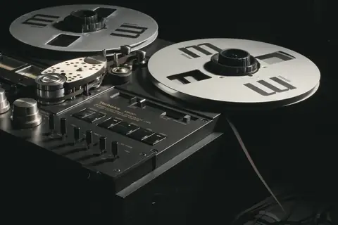 A reel-to-reel tape deck.